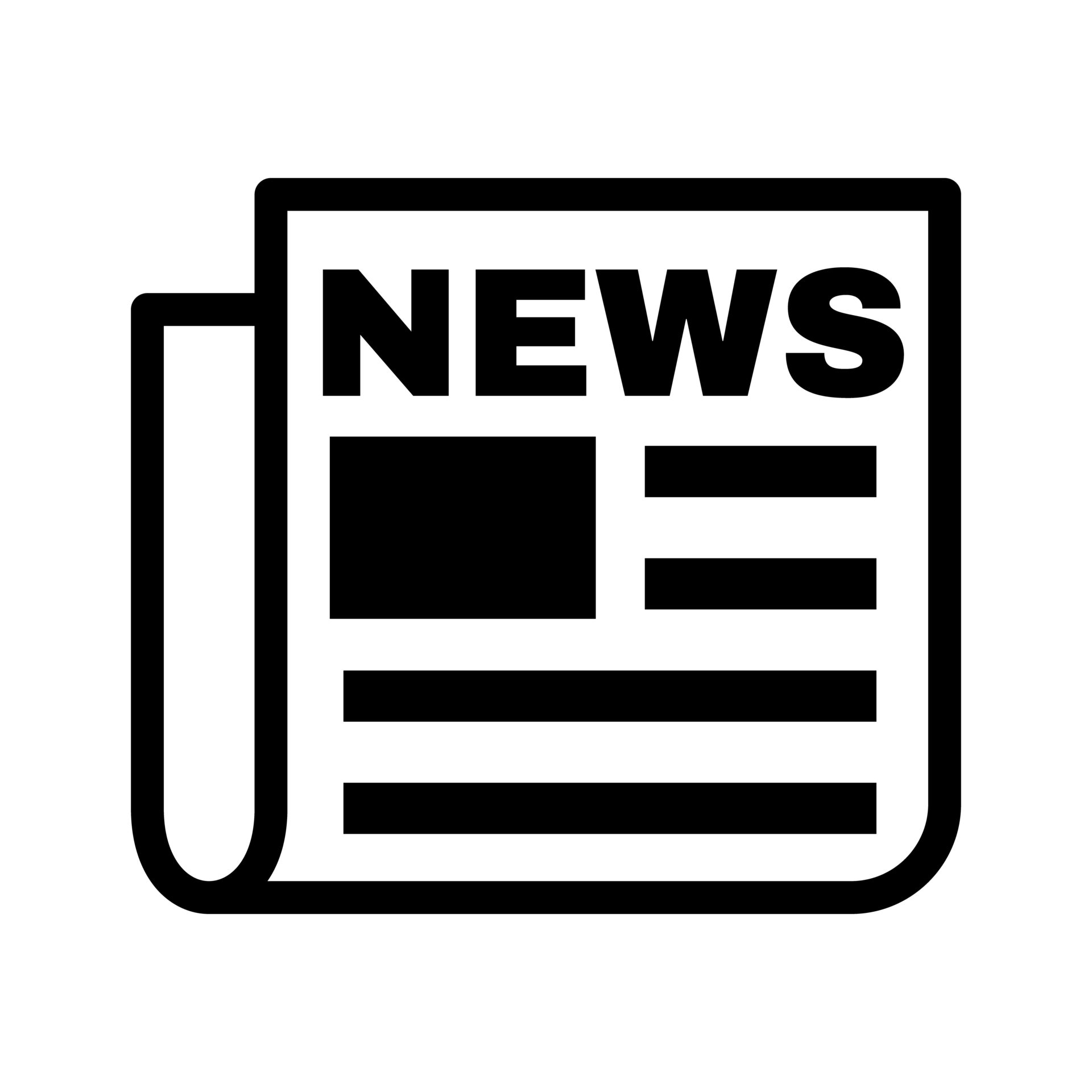 The news icon. Newspaper symbol. Flat Vector illustration